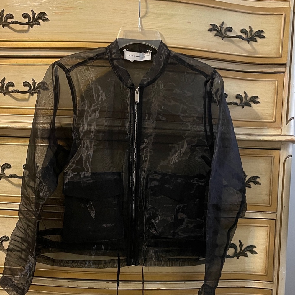 Rino & Pelle Shiny Sheer Black Jacket size 36